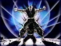 Image: Piccolo shileds Gohan from Nappa's blast