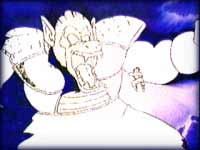 Image: Goku uses the Taiyo-Ken technique against Vegeta