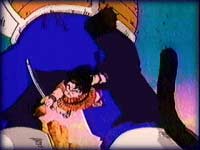 Image: Yajirobe cuts off Vegeta's tail