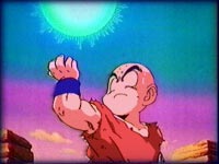 Image: Kuririn takes control of the Genki Dama