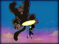 Image: Vegeta prepares to cut off Gohan's tail