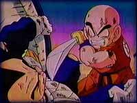 Image: Kuririn moves in to finish Vegeta off