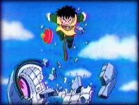Image: Gohan bursts through the top of the space pod