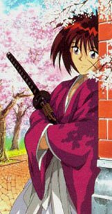 cute picture of Kenshin leaning by a wall