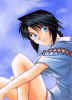 Misao - BG in sky and eyes in blue (Photoshop)