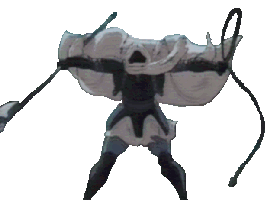 Sun Devil, with whip and pole arm ready.