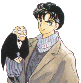 Kinnosuke with his butler puppet