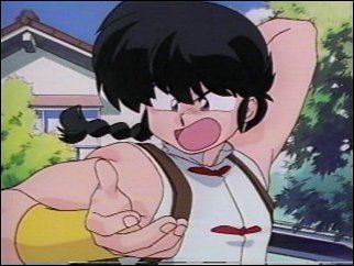 Ranma getting angry with Akane