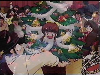 Tsubasa disguised as the Tendo Christmas tree