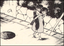 Akane has to carry Ranma after his legs go out.