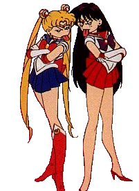 Sailor Mars pelea con Sailor Moon