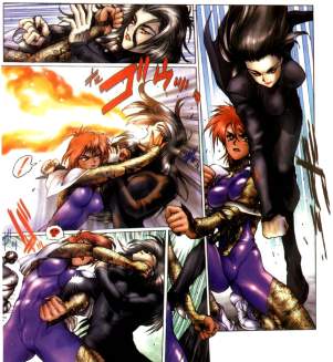 Motoko fighting G