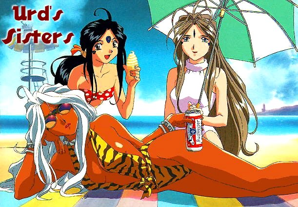 Urd, Belldandy, and Skuld